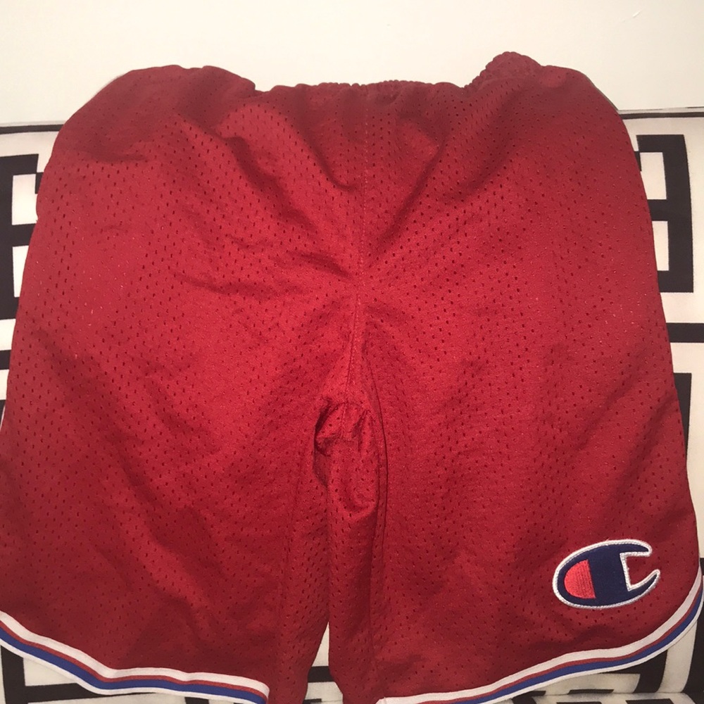 Red champion shorts